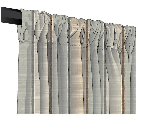 Sunbrella Canvas Sripe Rod Pocket Curtains and Drapes - Custom made to size. Anyy width or length.