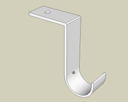 Ceiling bracket custom made dimensions with an OFFSET for indoor and outdoor curtains